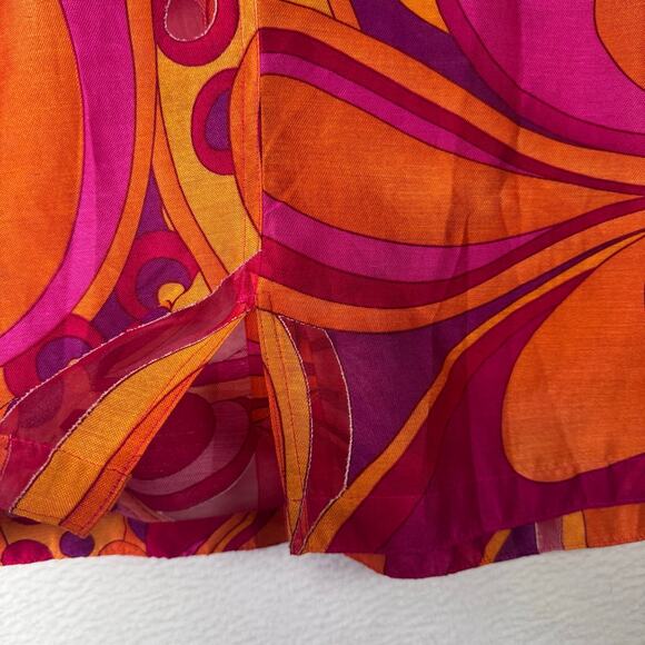 Choices Women Fuschia Magenta Blouse Button Up Artsy Summer Resortwear size 1X - Picture 8 of 9